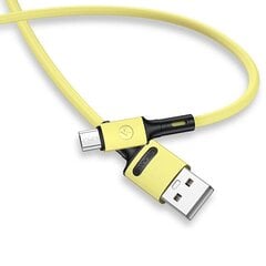 USB/Type-C vads USAMS, dzeltens, 100 cm cena un informācija | Savienotājkabeļi | 220.lv