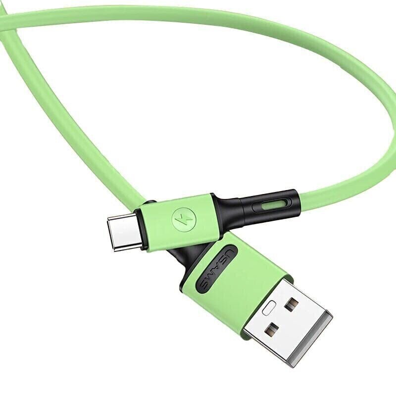 USB/Type-C vads USAMS, zaļš, 100 cm cena un informācija | Savienotājkabeļi | 220.lv