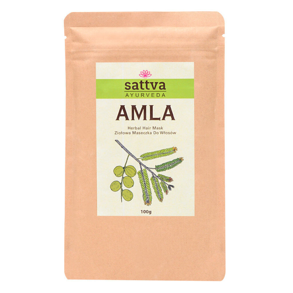 Indijas lapu pulveris Sattva Ayurveda Amla, 100 g цена и информация | Matu uzlabošanai | 220.lv