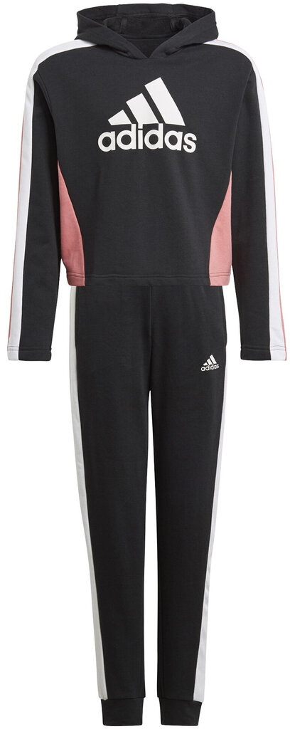 Adidas Sporta tērps meitenēm G Hooded Crop Ts Black cena un informācija | Komplekti meitenēm | 220.lv