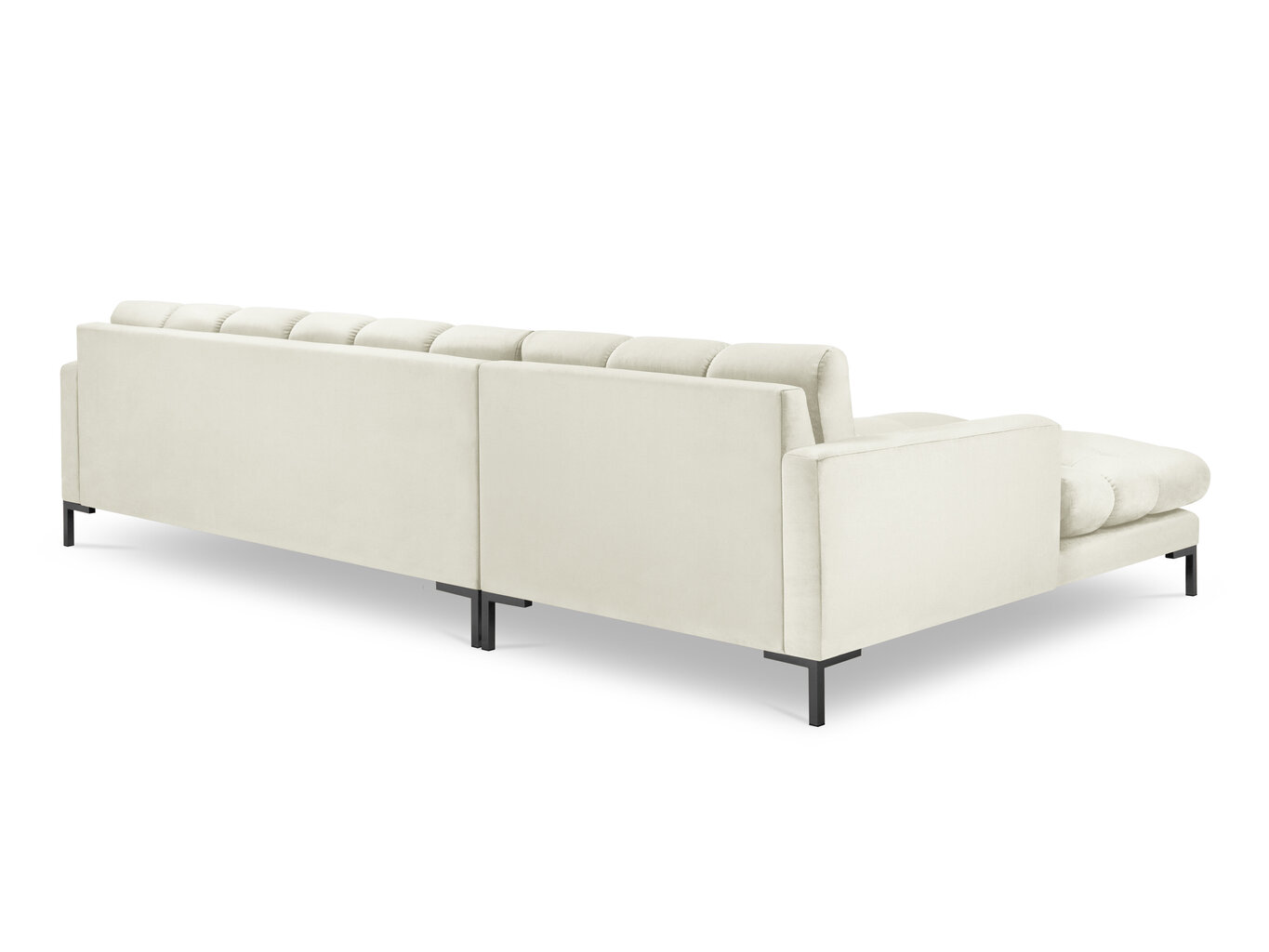 Stūra dīvāns Micadoni Home Mamaia 5S-V, gaišas smilškrāsas/melns cena un informācija | Stūra dīvāni | 220.lv