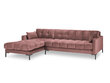 Stūra dīvāns Micadoni Home Mamaia 5S-V, rozā/melns cena un informācija | Stūra dīvāni | 220.lv