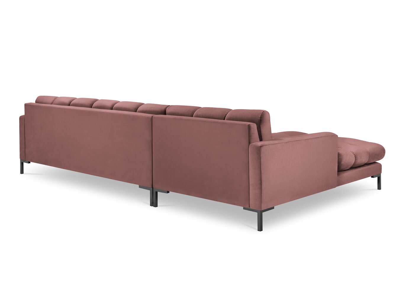Stūra dīvāns Micadoni Home Mamaia 5S-V, rozā/melns cena un informācija | Stūra dīvāni | 220.lv