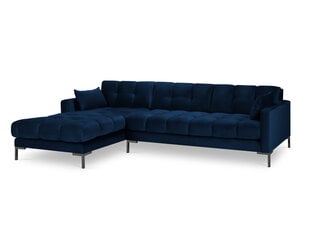 Stūra dīvāns Micadoni Home Mamaia 5S-V, zils/melns cena un informācija | Stūra dīvāni | 220.lv