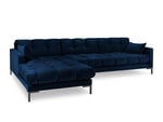Stūra dīvāns Micadoni Home Mamaia 5S-V, zils/melns