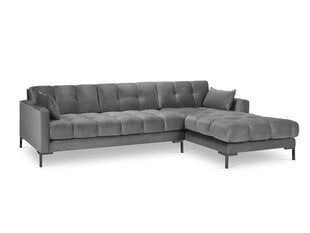 Stūra dīvāns Micadoni Home Mamaia 5S-V, pelēks/melns cena un informācija | Stūra dīvāni | 220.lv