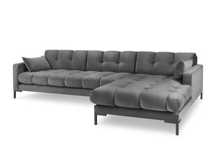 Stūra dīvāns Micadoni Home Mamaia 5S-V, pelēks/melns cena un informācija | Stūra dīvāni | 220.lv
