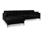 Stūra dīvāns Micadoni Home Mamaia 5S-V, melns