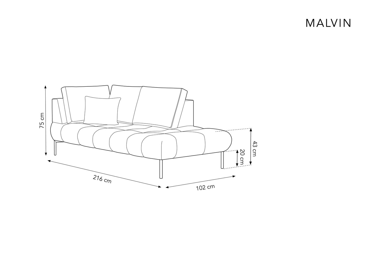 Kušete Micadoni Home Malvin 2S-V, tumši pelēka cena un informācija | Dīvāni | 220.lv
