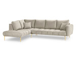 Stūra dīvāns Micadoni Home Malvin 5S-V, smilškrāsas