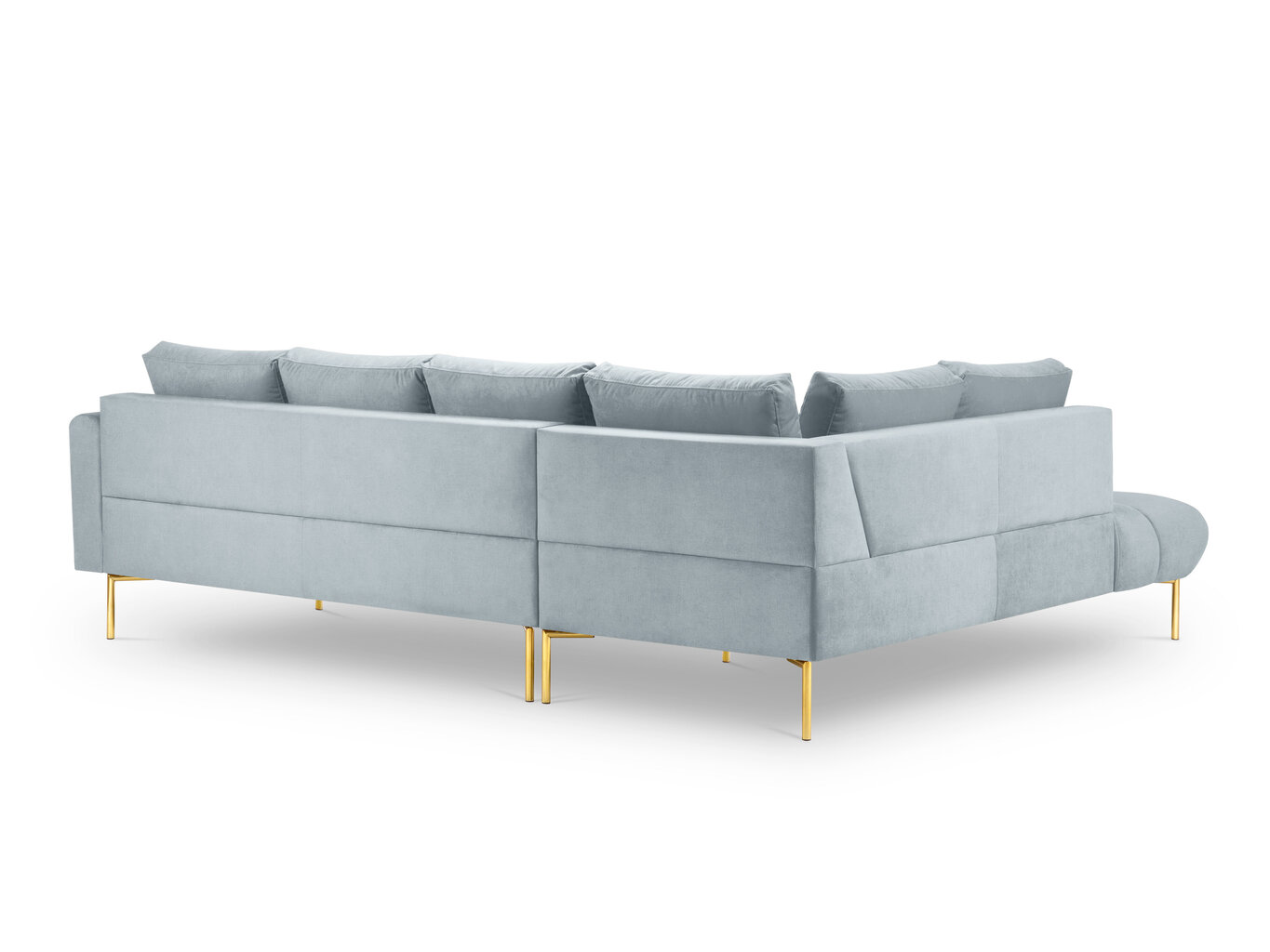 Stūra dīvāns Micadoni Home Malvin 5S-V, gaiši zils cena un informācija | Stūra dīvāni | 220.lv
