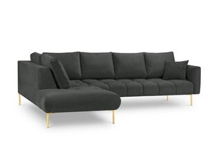 Stūra dīvāns Micadoni Home Malvin 5S-V, tumši pelēks cena un informācija | Stūra dīvāni | 220.lv