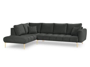 Stūra dīvāns Micadoni Home Malvin 5S-V, tumši pelēks cena un informācija | Stūra dīvāni | 220.lv