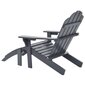 VidaXL dārza krēsls ar kājsoliņu, koks, pelēks cena un informācija | Dārza krēsli | 220.lv