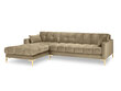 Stūra dīvāns Micadoni Home Mamaia 5S-V, smilškrāsas cena un informācija | Stūra dīvāni | 220.lv