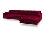 Stūra dīvāns Micadoni Home Mamaia 5S-V, sarkans