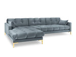Stūra dīvāns Micadoni Home Mamaia 5S-V, gaiši zils