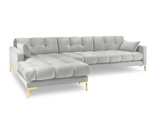 Stūra dīvāns Micadoni Home Mamaia 5S-V, gaiši pelēks cena un informācija | Stūra dīvāni | 220.lv