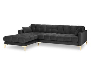 Stūra dīvāns Micadoni Home Mamaia 5S-V, tumši pelēks cena un informācija | Stūra dīvāni | 220.lv