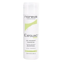 NOREVA intensīvi putojošs gēls EXFOLIAC, 200 ml cena un informācija | Sejas ādas kopšana | 220.lv