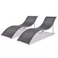VidaXL saliekami sauļošanās zviļņi, 2 gab., alumīnijs, tekstilēns cena un informācija | Sauļošanās krēsli | 220.lv