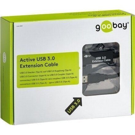Aktīvais USB 3.0 pagarinātājs Goobay 95727 5m., Melns цена и информация | Kabeļi un vadi | 220.lv