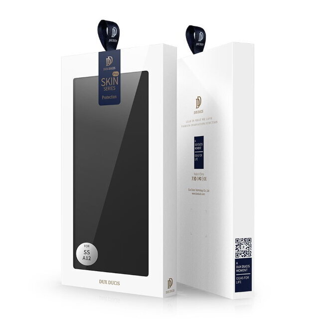 Dux Ducis Premium sērijas Skin Pro Magnētiskās fiksācijas sāniski atverams maks priekš Samsung Galaxy A12 (A125F), melns cena un informācija | Telefonu vāciņi, maciņi | 220.lv