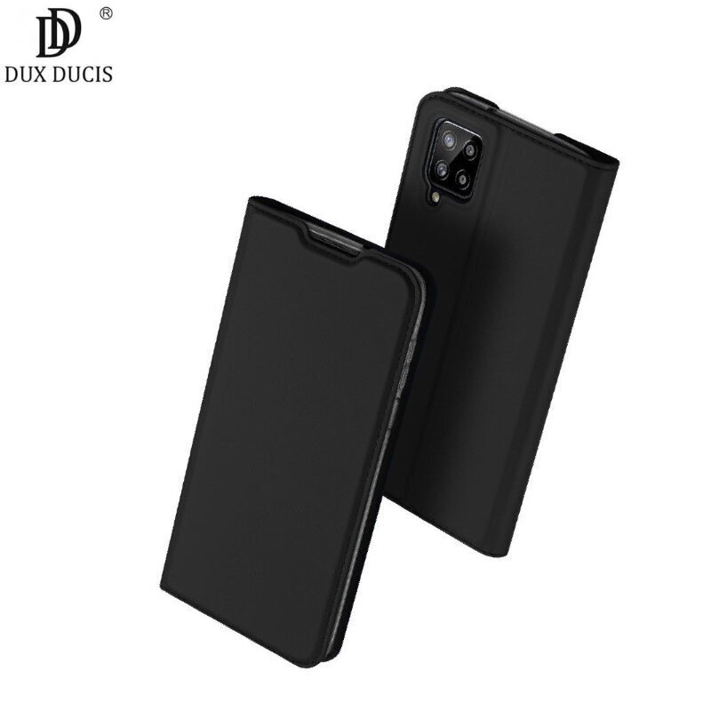 Dux Ducis Premium sērijas Skin Pro Magnētiskās fiksācijas sāniski atverams maks priekš Samsung Galaxy A12 (A125F), melns цена и информация | Telefonu vāciņi, maciņi | 220.lv