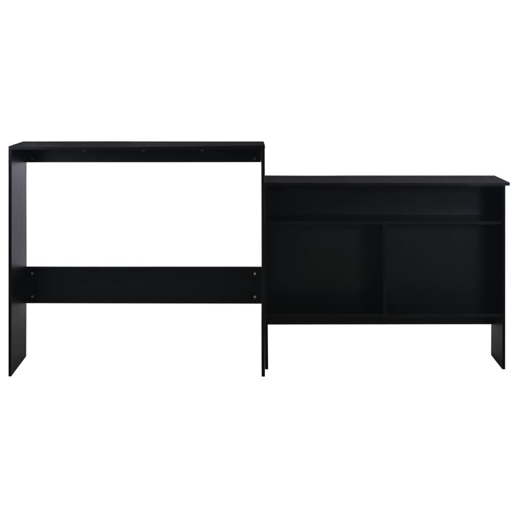 VidaXL bāra galds ar divām virsmām, 130x40x120 cm, melns цена и информация | Virtuves galdi, ēdamgaldi | 220.lv