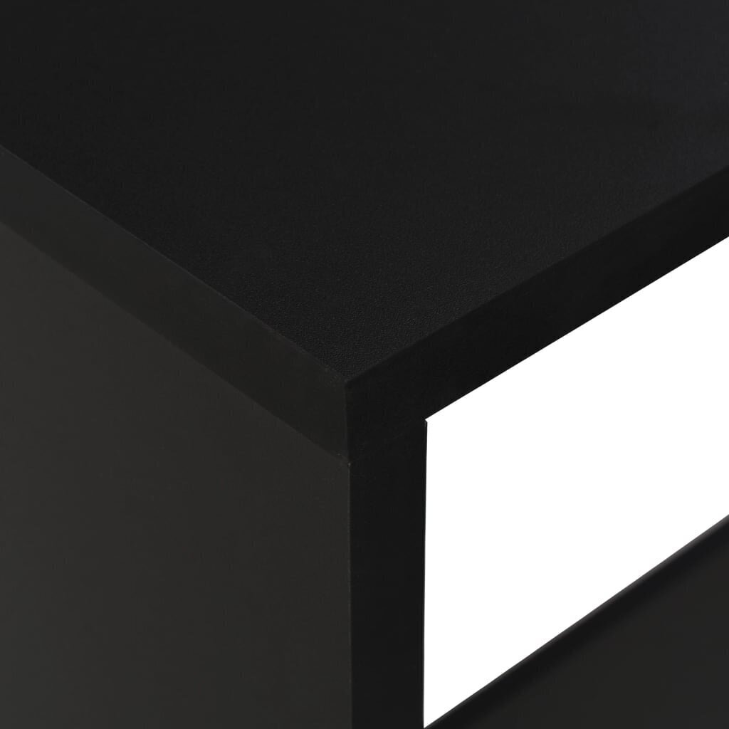 VidaXL bāra galds ar divām virsmām, 130x40x120 cm, melns cena un informācija | Virtuves galdi, ēdamgaldi | 220.lv