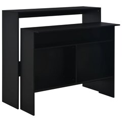VidaXL bāra galds ar divām virsmām, 130x40x120 cm, melns cena un informācija | Virtuves galdi, ēdamgaldi | 220.lv
