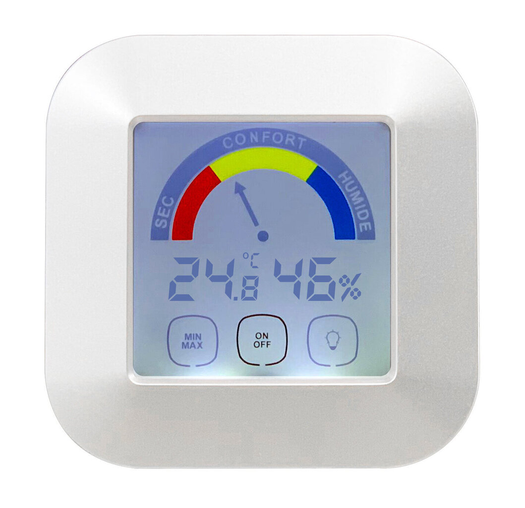 OMEGA laika stacija telpas temperatūrai + higrometrs LCD cena un informācija | Meteostacijas, āra termometri | 220.lv