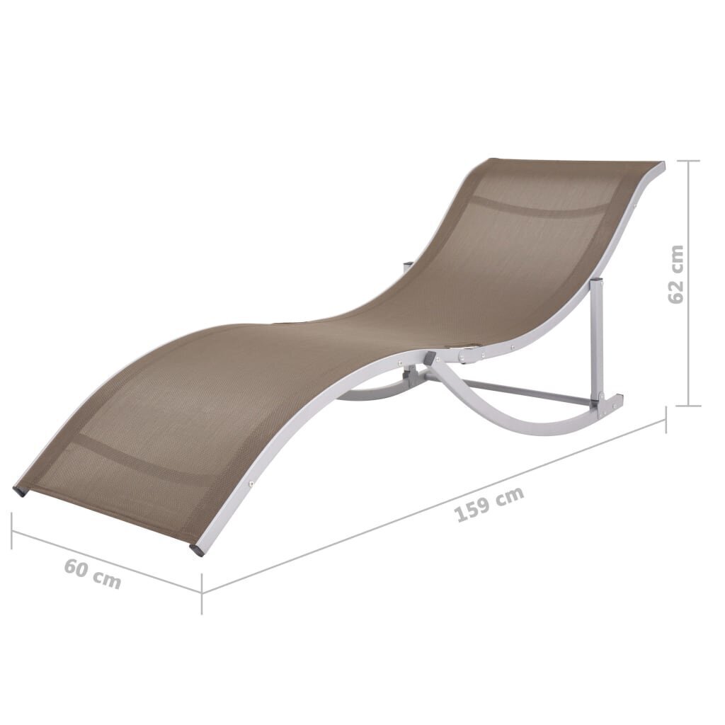 VidaXL saliekami sauļošanās krēsli, 2 gab., pelēkbrūns tekstilēns cena un informācija | Sauļošanās krēsli | 220.lv