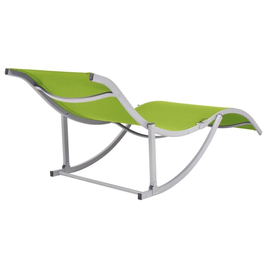 VidaXL saliekami sauļošanās krēsli, 2 gab., zaļš tekstilēns cena un informācija | Sauļošanās krēsli | 220.lv