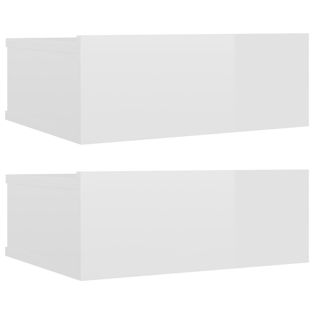 VidaXL naktsskapīši, 2 gab., 40x30x15 cm, stiprināmi pie sienas, balti цена и информация | Naktsskapīši | 220.lv