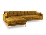 Stūra dīvāns Micadoni Home Mamaia 5S-V, dzeltens
