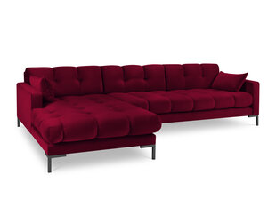 Stūra dīvāns Micadoni Home Mamaia 5S-V, sarkans/melns cena un informācija | Stūra dīvāni | 220.lv
