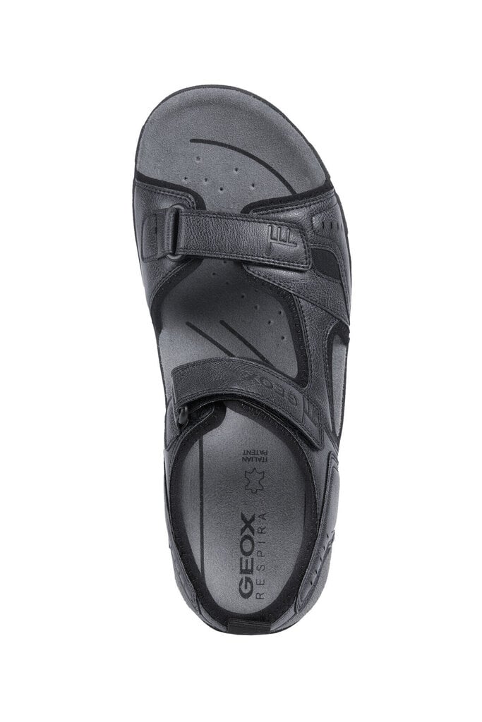 Vīriešu sandales GEOX UOMO SANDAL STRADA, melnas cena un informācija | Vīriešu iešļūcenes, čības, sandales | 220.lv