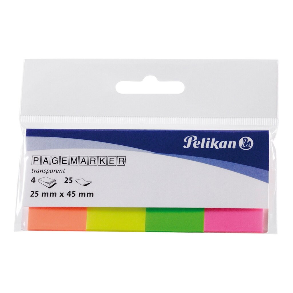 Līmlapiņas PELIKAN 25 X 45MM, 4 neona krāsas (200246) cena un informācija | Burtnīcas un papīra preces | 220.lv