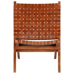 vidaXL saliekams atpūtas krēsls, brūna dabīgā āda cena un informācija | Dārza krēsli | 220.lv