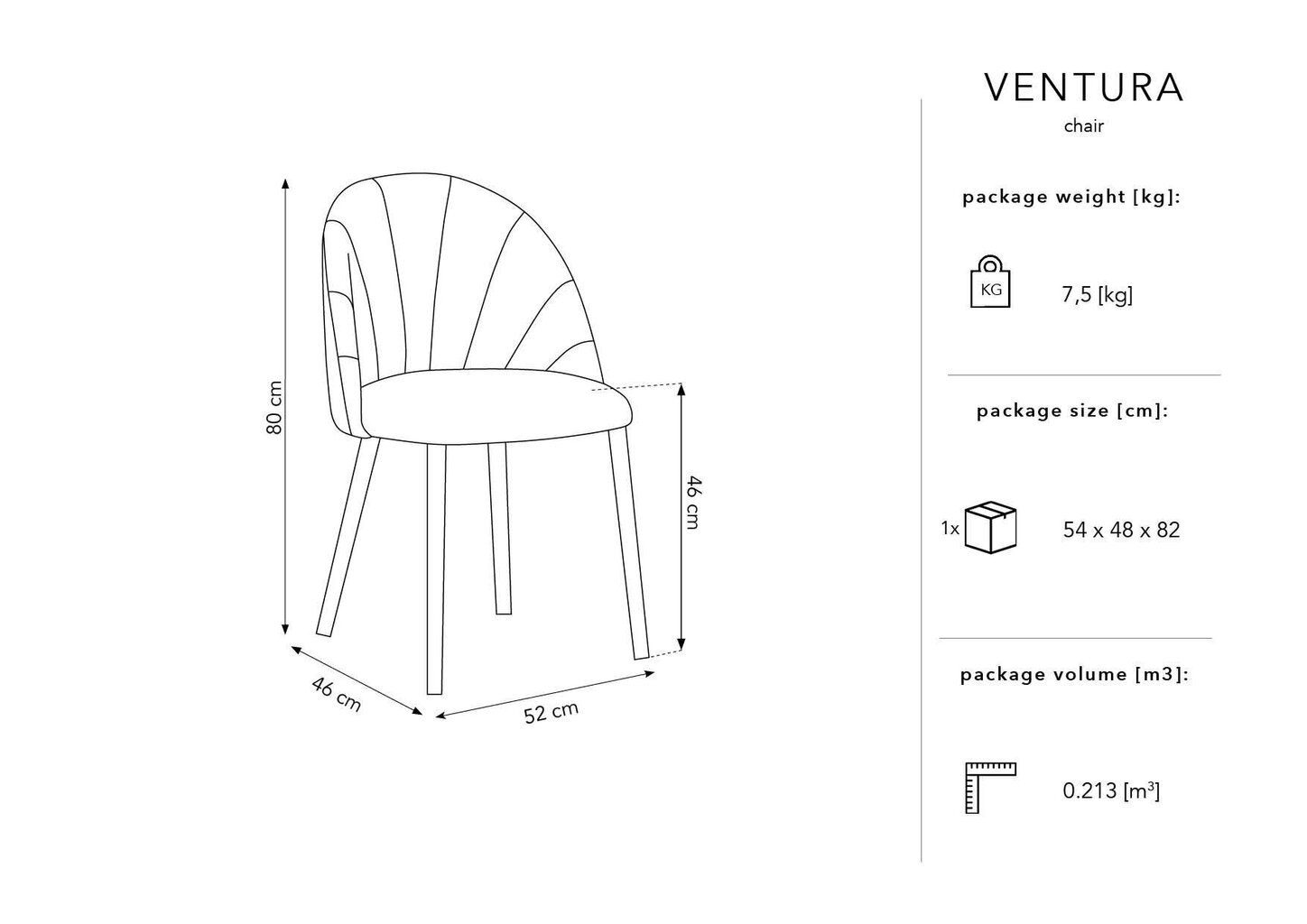 Krēsls Micadoni Home Ventura, dzeltens cena un informācija | Virtuves un ēdamistabas krēsli | 220.lv