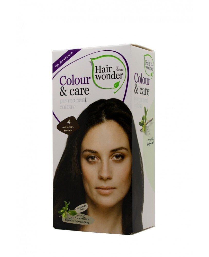 Hairwonder Colour & Care noturīga matu krāsa bez amonjaka vidēji brūns 4 цена и информация | Matu krāsas | 220.lv