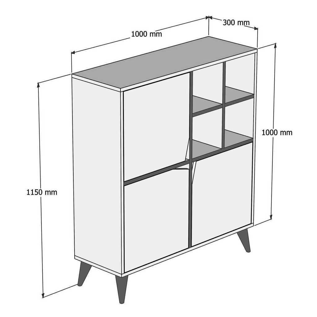 Kumode Kalune Design 845, 115 cm, brūna cena un informācija | Kumodes | 220.lv