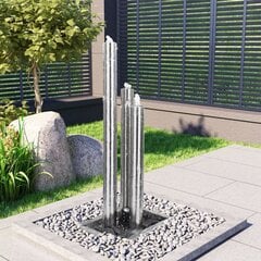 Dārza strūklaka - vidaXL, 48x34x123 cm, nerūsējošs tērauds, sudrabaina cena un informācija | Dārza dekori | 220.lv