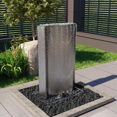 Dārza strūklaka - vidaXL, sudraba, 60,2x37x122,1 cm, nerūsējošs tērauds цена и информация | Декоры для сада | 220.lv