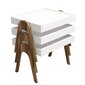 3-ju kafijas galdiņu komplekts Kalune Design 845(I), balts/brūns cena un informācija | Žurnālgaldiņi | 220.lv