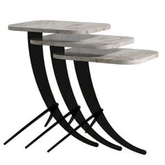 3-ju kafijas galdiņu komplekts Kalune Design 845(I), melns/brūns cena un informācija | Žurnālgaldiņi | 220.lv