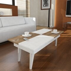 Кофейный столик Kalune Design 731(IV), белый/коричневый цена и информация | Журнальные столики | 220.lv
