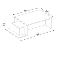 Кофейный столик Kalune Design 731, белый/бежевый цена и информация | Журнальные столики | 220.lv