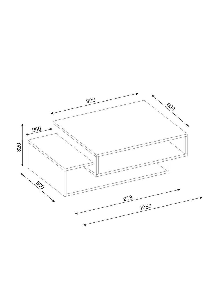 Kafijas galdiņš Kalune Design 731(I), baltas/smilškrāsas цена и информация | Žurnālgaldiņi | 220.lv